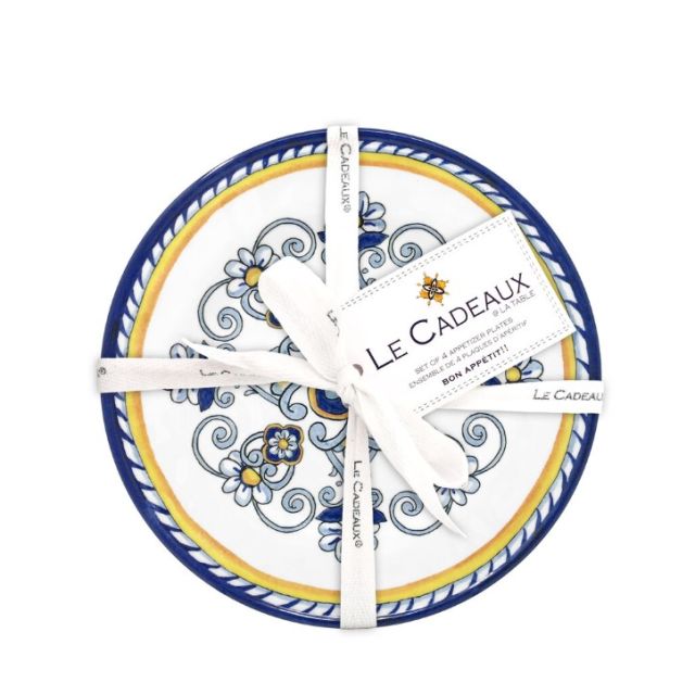 Le Cadeaux - "Sorrento" Set of Four Appetizer Plates