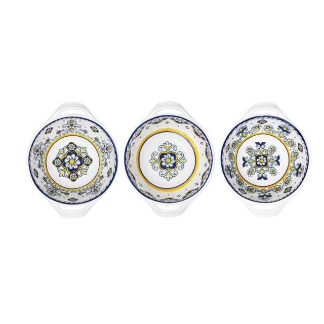 Le Cadeaux - "Sorrento" Set of Three Small Handle Bowls