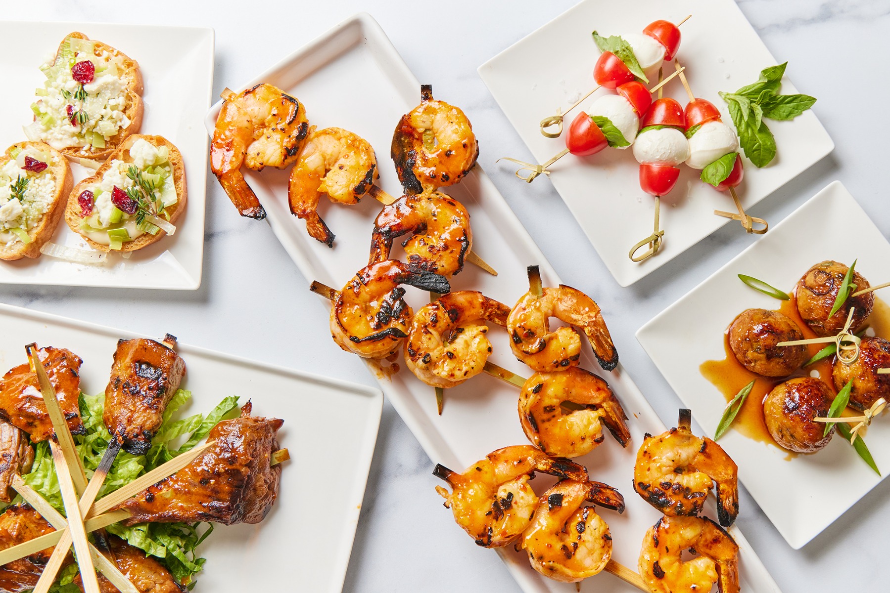 Catering plate of shrimp and other goodies